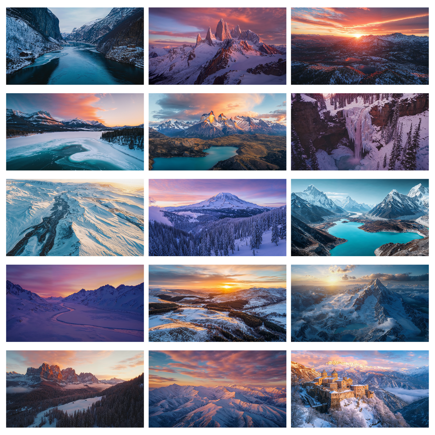 Snow-Capped Mountain Drone Video Pack
