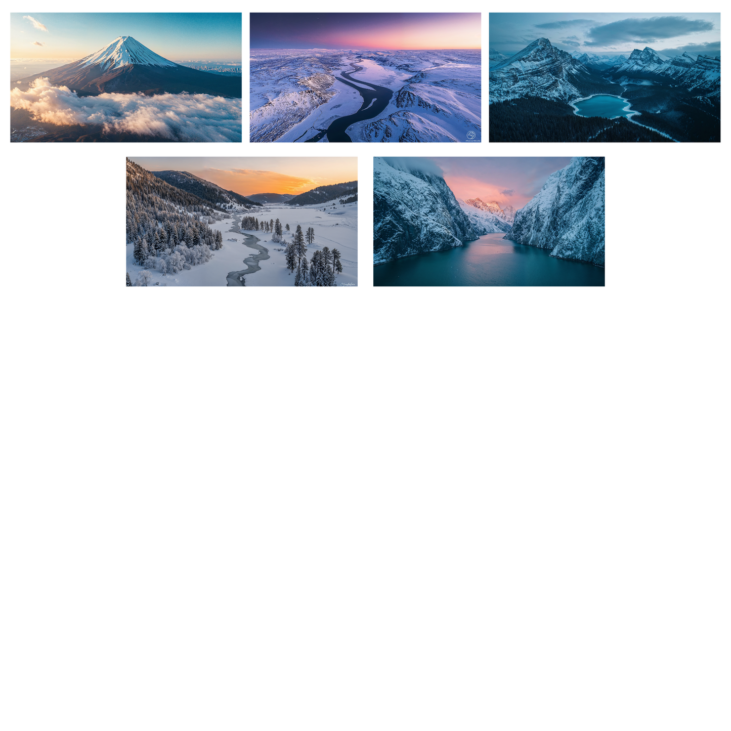 Snow-Capped Mountain Drone Video Pack