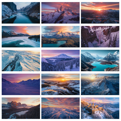 Snow-Capped Mountain Drone Video Pack